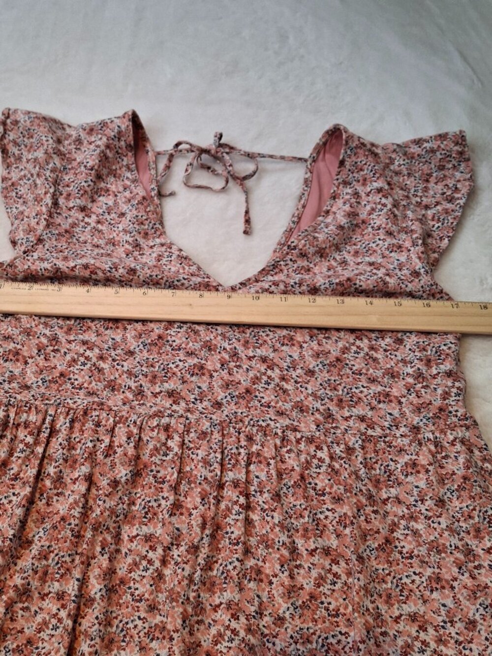 Abercrombie & Fitch Linen Blend Floral Dress Sz XS Sundress Cottagecore Coquette - Picture 10 of 13